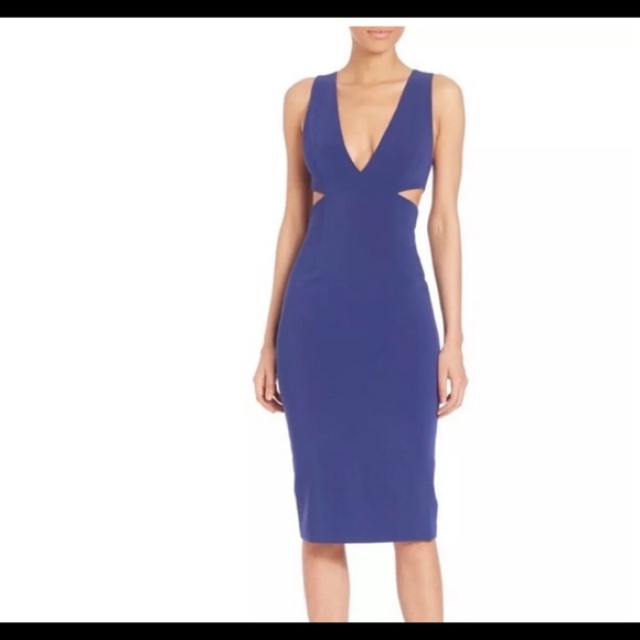 NWT Alice + Olivia sheath cutout knee length cocktail dress size 4 - Picture 1 of 4